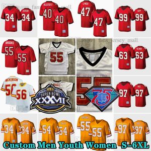 Vintage fai -da -te personalizzato 55 Derrick Brooks 1995 Maglie da calcio 63 Roy Selmon 88 Jimmie Giles Gerald McCoy Hardy Nickerson Paul Gruber Dexter Jackson Lavonte David