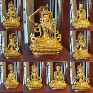 Estatuetas decorativas para o atacado Douting Brass Buddha estátua Buddhism Home Family Temple Protection Guanyin Tara Sakyamuni Guru Rinpoche