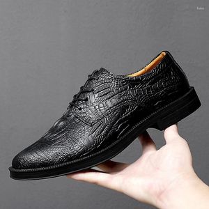 Casual Shoes Designers Mens Shoe Leather Footwear Fashion Business Formal Lace-up Flat Oxford Male Evening Dresses