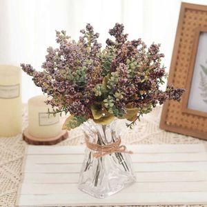 Dried Flowers Artificial Flower Pink Provence Lavender Foam Wedding DIY Home Wall Decor Accessories Fake Flowers Plastic Cheap Plant Wholesale