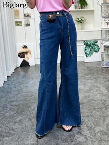 Women's Jeans Spring Summer High Waist Flared Pant Women Retro Fashion Slim Ladies Trousers Korean Style Pleated Woman Long Pants