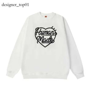 人間のメイクパーカースウェットシャツ人はセーターメイドセーター印刷されたハート刺繍を刺繍した特大のコットンフリースデザイナーパーカー