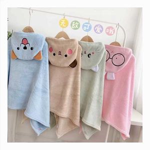 Towels Robes Childrens hooded bathroom clothing wearable childrens bathroom towels coral velvet towels bay bathroom absorbent quick drying home clothingL2404