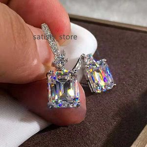 Gioielli fine all'ingrosso 925 Orecchini a perno di diamanti moissanite in argento sterling