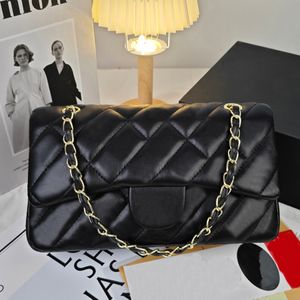 Designerbeutel hohe Qualität mit Originalkastenbeutel Plaidklappe Kaviar Schulter Handtasche Gold Silber Kette Leder Doppel Buchstaben Gold Farbschnalle Luxus Frauenbeutel