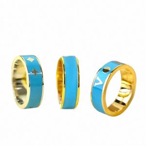 Luxurys Designers Ring Ring PrintedRings for Classic Blue Surface Couple Ring