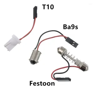 Belysningssystem 2st CAR AUTO BA9S/FESTOON/T10 W5W LED -glödlampa Ljustråd Adapteruttag för kupoläsningsljus