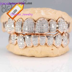 Diamond-encrusted Individual Universal Bracesdiamond Setting Jewelry Gold Plated Moissanite Teeth Grillz Invisible with Princess Cut Sier VVS Custom