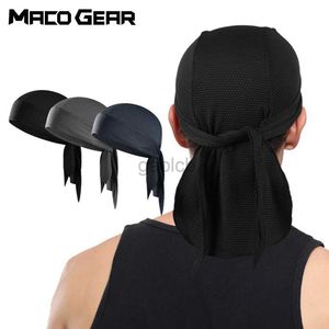 Beanie/Skull Caps Summer Cycling Caps Durags Män snabbtorkande mjuka mössa DOO RAGS Sport Vandring Running Bicycle Liner Head Wrap Pirate Hat D240429