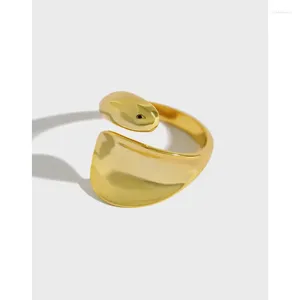 Anelli di cluster 18k oro oro minimalista autentico 925 sterling in argento a due linee lacrime lisce geometriche irregolari anello d'acqua regolare c-jt314