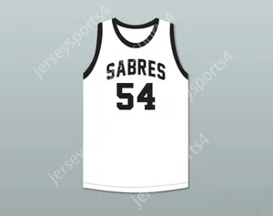 Nome personalizzato da uomo Youth/Kids Bobby Jones 54 South Mecklenburg High School Sabers White Basketball Jersey Top Top S-6XL Cucite S-6XL