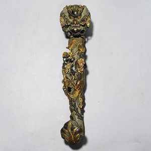 Figurine decorative Collezione retrò Drago dorato in bronzo Ruyi Decorazioni per la casa