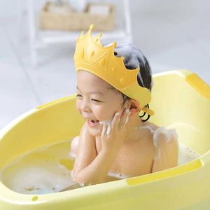 Dusch Caps 1 Crown Shaped Baby Shampo Cap Childrens Shampo Cap justerbar duschkapbarn Baby Birthday Giftl2404