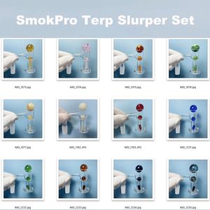 Smokpro Full Weld Terp Slurper Quartz Banger With Marble Set - 10mm 14mm Male Joint 20mm Faseveled Edge Full Welded Bucket Dab Rig Nail