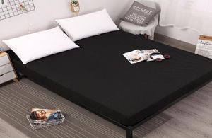 Waterproof Solid Bed Sheets Fitted Sheet ST05 Mattress Protector Cover Home el Doom Moistureproof Bed Linen Elastic Band8963916