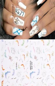 Мраморные наклейки на ногтя для ногтей для ногтей маникюр для женщин.