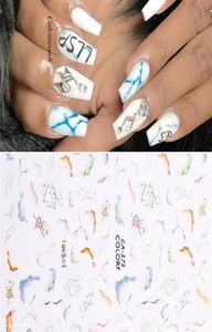 Agendadores de arte em mármore Blooming unha para unhas manicure mulheres design de rosto pregos adesivos decalques de fita de unhas decoração de arte212r3173528