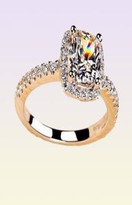 Знаменитый стиль высочайшего качества Sona Yellow Carats Square Diamond Ring Ring Platinum Женщины свадебные обручальные модные кольцо Fashion Fine J8154024