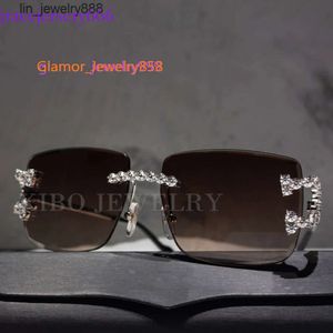 Óculos de hip hop moldura de metal gelada 4mm Diamond Moissanite Glasses2024