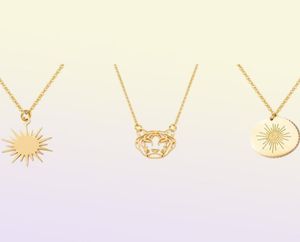 Pendant Necklaces Stainless Steel Jewelry Waterproof 18 K Metal Golden Charms Collar Geometric WholePendant3993680