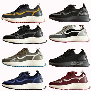 Designer Brand Luxury New Casual Sports Shoes Fabric Weaving Multi color Splicing Lace up Thick Sole Classic Retro Leather Shoes Party