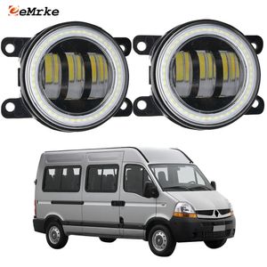 EEMRKE Led Fog Lights Assembly 30W/ 40W for Renault Master II FL 10/2006-2010 with Clear Cut-line Lens Angel Eyes DRL Car PTF Daytime Running Light 12V Fog Lamp