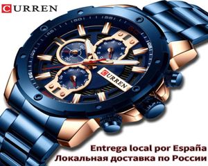 Curren Luxury Quartz Wristwatch Men Watches Sports Relogio Masculino 8336 Banda de aço inoxidável Cronografia Relógio masculino à prova d'água 3076483773