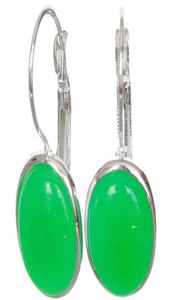 Noble dama hecho a mano de plata 925 verde jade Natural colgantes pendientes 1 110quot1488334