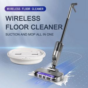 Intelligent Wireless Electric Floor Mops Haushaltsweiter und Ziehen integrierter Waschmaschinen Lazy Freisprech rotierende MOP 240422