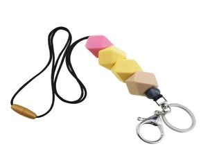 Tornari in silicone in rilievo in perline coccole per la collana Id Badge Blackge per gli insegnanti Employes StudentsKeyChains KeychainsKeyChains5103221