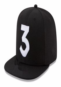 2017 Chance Popular the Rapper 3 Capéu de chapéu preto letra Bordado Baseball Cap hip -hop Streetwear Strapback Snapback Sun Hat Bone8417700