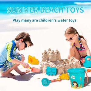 9rje Sand Play Water Fun 14/18ps Детские игрушки Summer Beach Game Sand Bucket Shovel Silicone Sandbox Cube Accessories Bag Сумка на открытых водяных игрушках для детей D240429