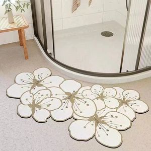 Süper emici çiçek banyo mat hızlı kurutma banyo zemin halı kaymaz giriş paspas nappa cilt tuvalet halı ev dekor 240429
