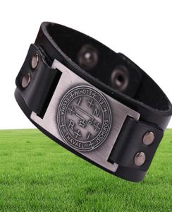 Dawapara Seal of Solomon Talisman Genuine Leather Bracelet Sigil of Archangel Thavael Mens Wiccan Bracelet Pour Hommes3424168