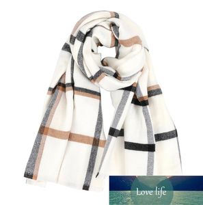 Lenço xadrez branco mulheres caxemira novo outono inverno espessado shawl lenço de fábrica especialista em fábrica de qualidade estilo mais recente ou7503615