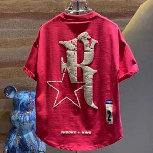 100_ Non Pilling Summer Trendy Brand Kort ärm med vanlig rund hals T-shirt mångsidig par Casual Half Sleeved Men's Trend