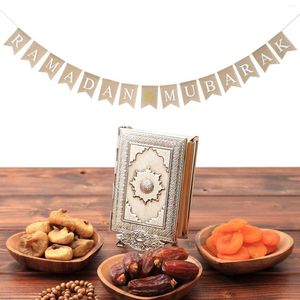 Decorazione per feste Mubarak Banner Burlap Eid Bunting Bandiera di lino coda per musulmani