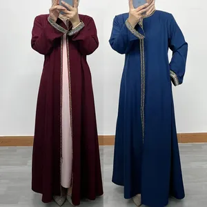 Etniska kläder kvinnors långa kjol Mellanöstern Dubai Turkish Zip Cardigan Robe Outwear