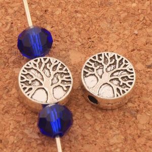 200pcslot 9x9mm Family Tree of Life Charm perline rotonde distanziali di perle antiche in argento allenta di gioielli L18309381249