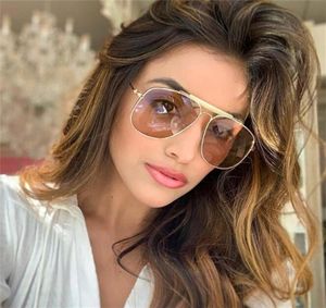 2020 Women Orange Pilot Vintage Luxury Italy Brand Designer Men Shades TINTED Lens Sexy Big Sunglasses feminino3366045