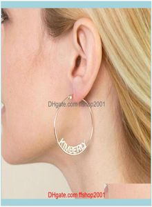 Hoop Hie Jewelryhoop Custom Name Personality Earring Jewelry Gifts Woman Earrings For Friend Unusual The Year Drop Delivery 20215393394
