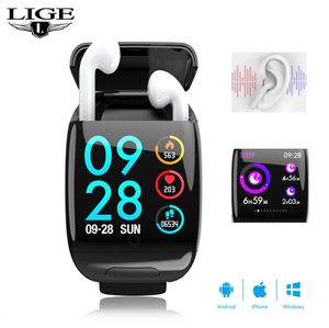 LIGE SportWatch Earphone SmartWristband G36 Earbud HeartRate Bluetooth Wireless Earphones Smart watch Men Women with Monitor6842301