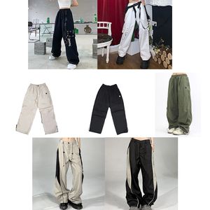 Calças de rua para mulheres casuais calças de cintura larga de cintura larga de altas femininas calças sólidas calças femininas calças soltas Fulllace Athleisure Summer