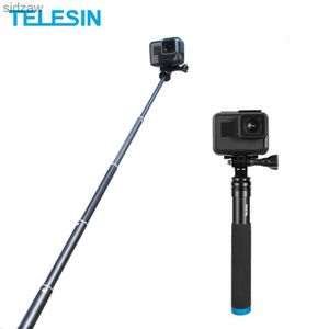 Selfie Monopods Telesin Aluminum Alloy Extendable handheld selfie stick telescopic rod for hero 10 9 8 7 6 5 Insta360 Osmo Action SJCAM WX