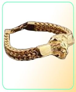 Punk Jewelry Figaro Chain Mens Bracelet Stainless Steel Silver ColorGold Color Lion Head Bracelet Mens Cuff Bracelet 866 inch CX7540612