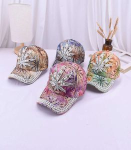 New handmade pearl baseball spring summer autumn women039s leaf inlaid diamond sun hat fashion parentchild cap3746475