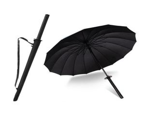 Marki mężczyzn długi uchwyt samurajski parasol stylowy czarny japoński miecz ninja Katana duża wiatroodporna parasol 6110958