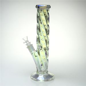 12 Inch 14mm Female Glass Water Bong with Thick Pyrex Colorful Rotating Threaded Heady Glass Smoking Beaker Oil Rigs Water Bongs