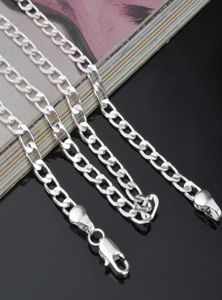 20pcslot 925 Sterling Silver Men Chain Halsband smycken Toppkvalitet 925 Silver Men Figaro Chain Halsband Mix 16inch7151202