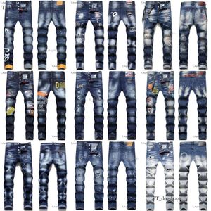 Designer für Herren Dsquares Trendy Hip-Hop Ripped Hosen Schwarz Digital gedruckt mittelhoch kleiner Bein-Denimhosen Männer Jeans Designer Pant 288
